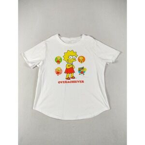 Lisa Simpson Overachiever Shirt Womens‎ 1X White Graphic The Simpsons TV